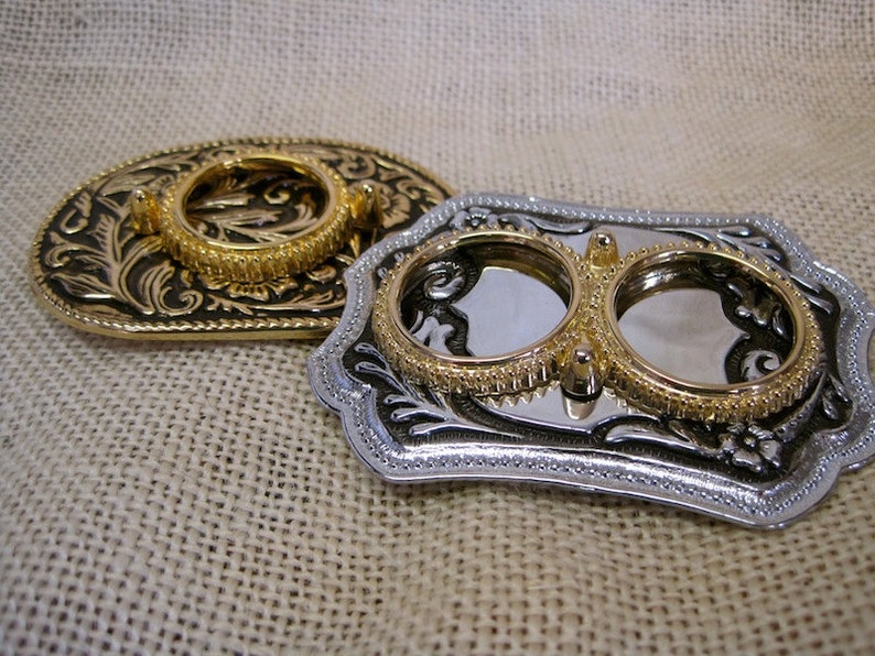 WESTERN Belt Buckle Blanks with Coin Holder Quantity of 7 Etsy