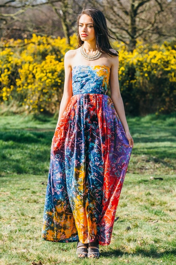 rainbow tie dye maxi dress