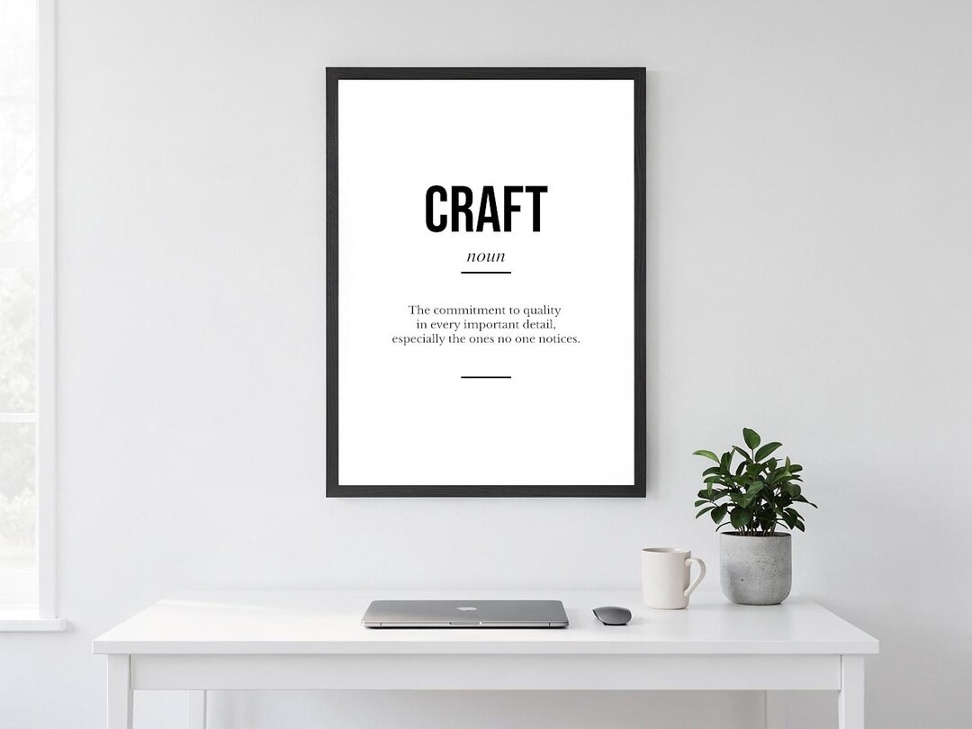 Craft Definition Poster | Motivational Office Wall Art | Home Office ...