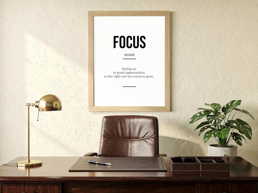 Focus Definition Print | Motivational Framed Wall Art | Minimalist ...