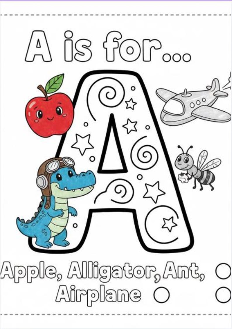 Alphabet Learning Sheets A Z Printable Kids Wall Art PDF Download A4 