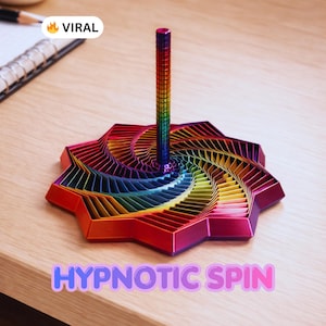 Hypnotic 3D Printed Fidget Star Spinner – Satisfying Spiral Desk Toy, Anxiety & Stress Relief, ADHD Sensory Stim Toy, Autism, Unique Gift