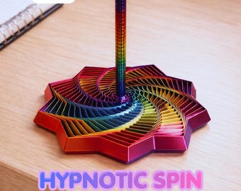 Fidget Star Spinner hypnotique imprimé en 3D - Jouet de bureau en spirale satisfaisant, soulagement de l'anxiété et du stress, jouet de stimulation sensoriel TDAH, autisme, cadeau unique
