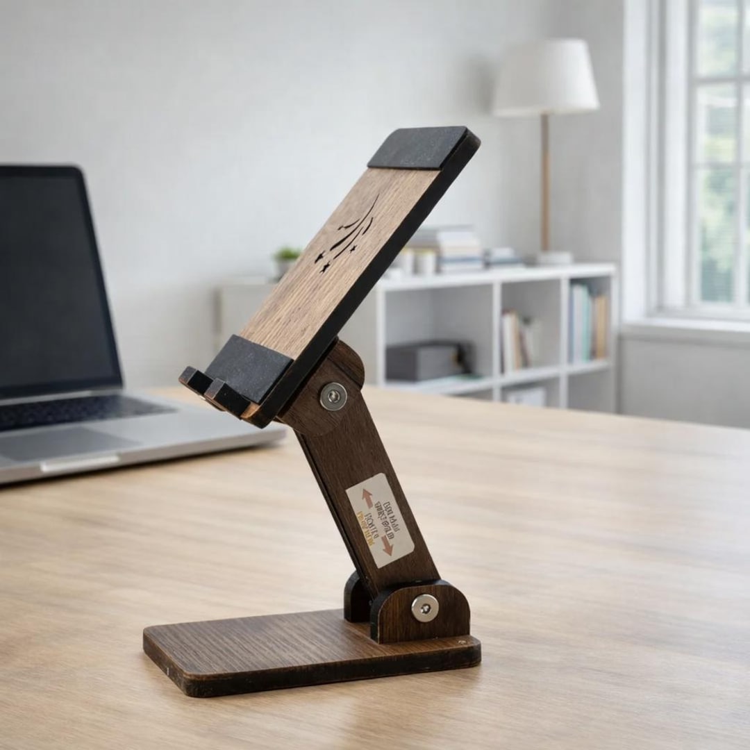 Personalization Stand Adjustable Personalization Wooden Phone & Tablet Stand - Ergonomic Desk ...