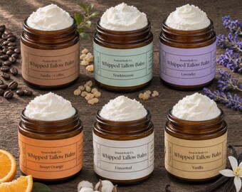 Whipped Tallow Balm Bundle | Set of 6 Grass Fed Body Butters | Gift Set