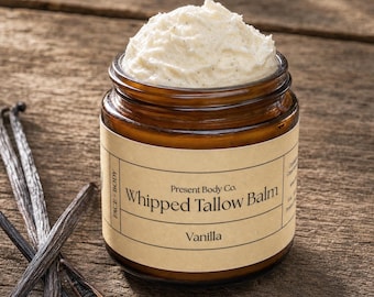 Vanilla Whipped Tallow Balm | Grass Fed Face & Body Moisturizer