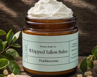 Frankincense Whipped Tallow Balm |  Grass Fed Face & Body Moisturizer