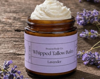 Lavender Whipped Tallow Balm |  Grass Fed Face & Body Moisturizer