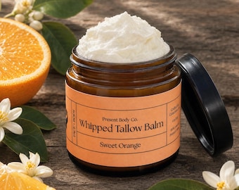Sweet Orange Whipped Tallow Balm | Grass Fed Face & Body Moisturizer