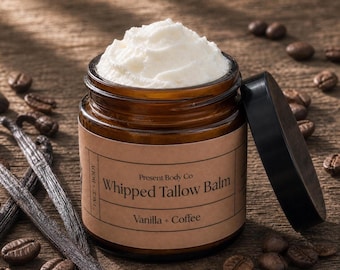 Coffee Vanilla Whipped Tallow Balm | Grass Fed Face & Body Moisturizer