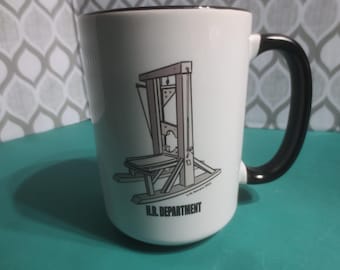 Taza de café nueva de 2002, 14 oz, divertida y humorística, del departamento de recursos humanos de Ric Leonard.
