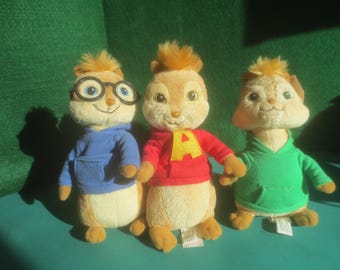 Simon, Theodore y Avin, Las Ardillas Ty Beanie Babies Peluche de 6"
