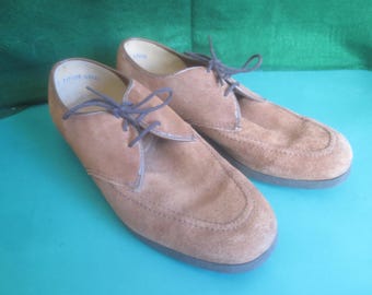 Vintage Hush Puppies Leather Suede Brown Dress Casual Shoes - Size 7 Men's.