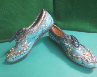 El Vaquero Bedazzled Faux Gems Leather Fashion Shoes - Size 37 UK (6.5 US Women's)