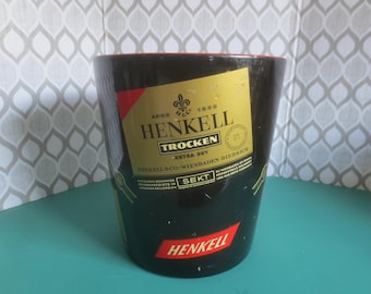 Vintage Lacquer Finished Henkell Trocken Wood Wine Chiller Ice Bucket Made in Germany