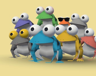 Low-Poly Frog VTuber Models