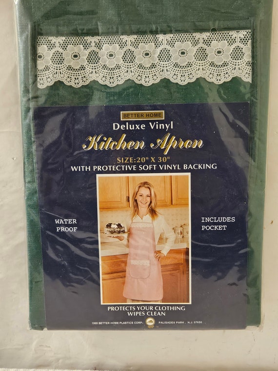 Ivory Lace Vinyl Kitchen Apron: Deluxe Home (20”x30”)