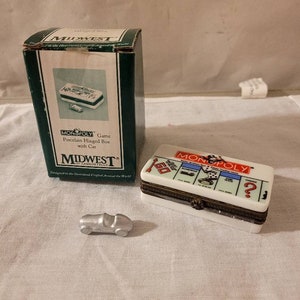Monopoly PHB Porcelain Hinged Box with Car trinket Midwest of Cannon Falls t13 rare hard to find