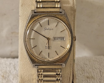 Vintage Galaxie by Elgin Men's Date Quartz Analog Watch Japan New