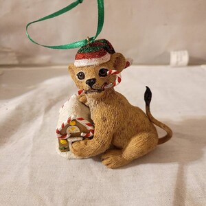 Danbury mint baby animals petting zoo christmas ornament  dog with Gingerbread house