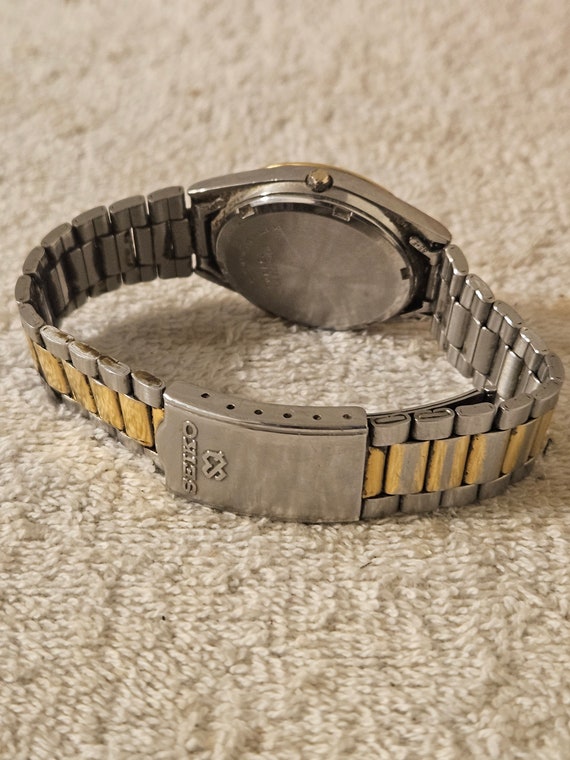 Vintage Seiko Stainless Steel & Gold Plated Quart… - image 3