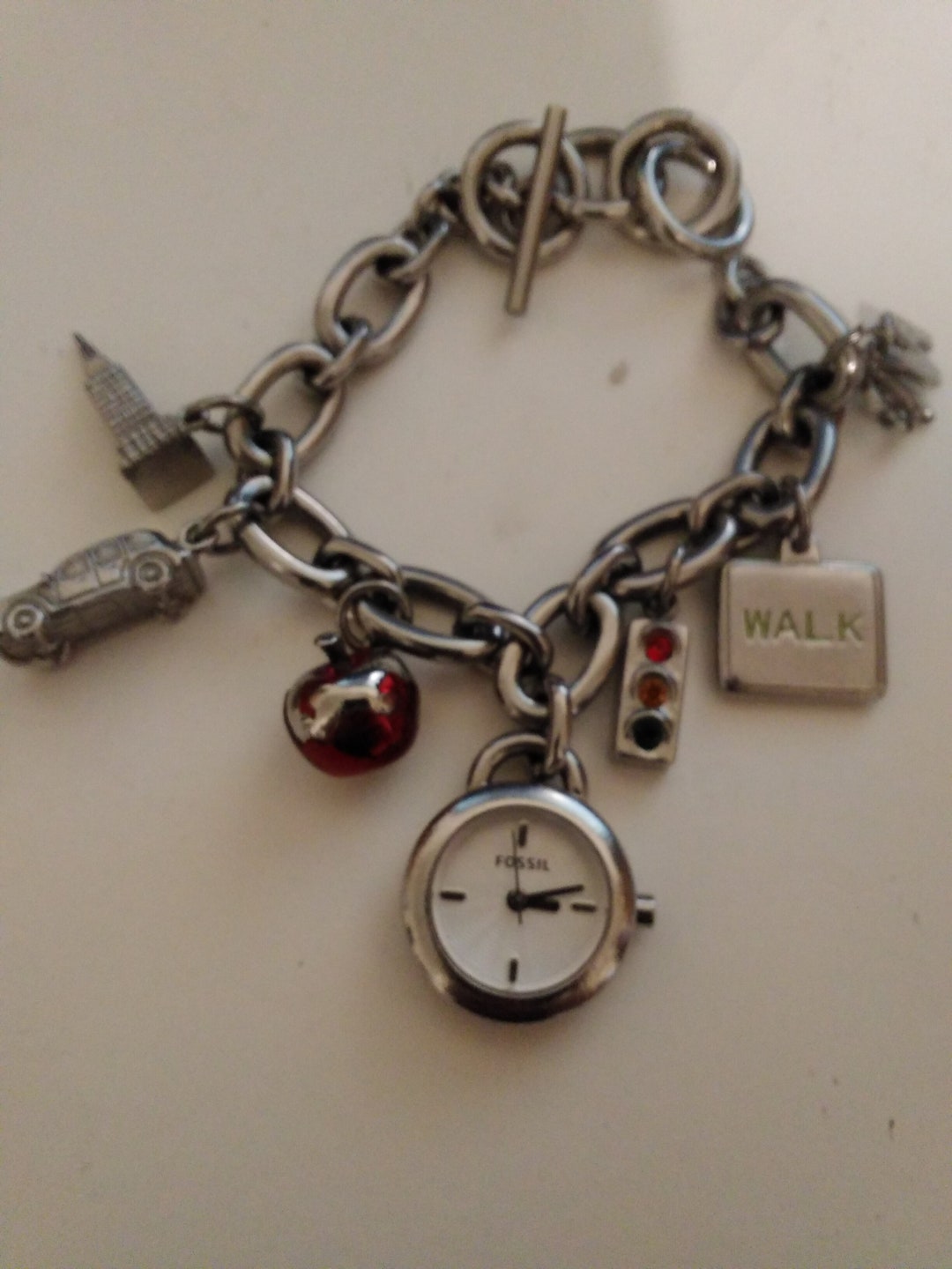 WOMENS NYC New York FOSSIL Watch Charm Bracelet Etsy