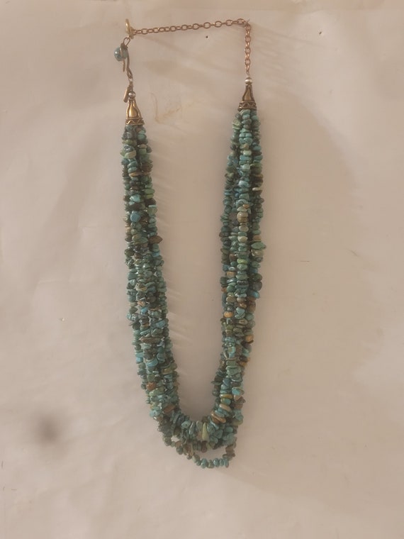 ROCKI GORMAN 6 Strand Turquoise Southwestern Neck… - image 6