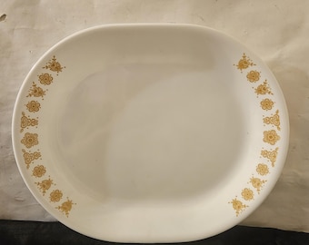 Vintage Corelle Butterfly Gold Platter Serving Dish 12” NOS