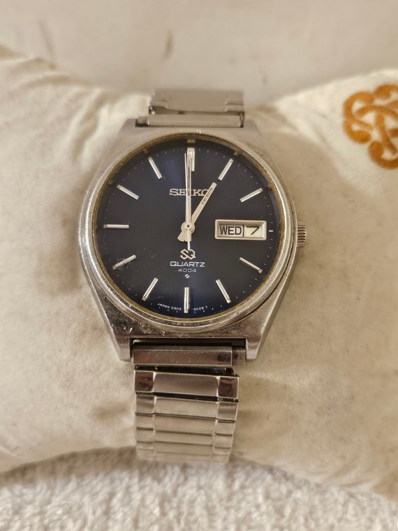 Seiko Sq 4004 Blue Dial Vintage 1970s Mens Watch … - image 3