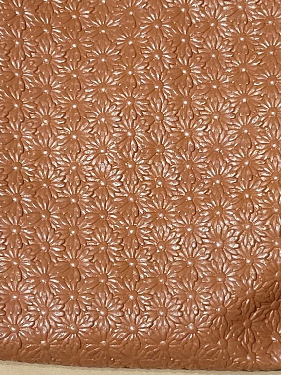 Vintage Escada brown leather daisy embossed makeu… - image 7