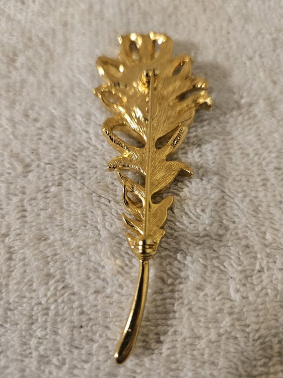 Vintage KJL Kenneth Jay Lane Rhinestone Feather B… - image 2