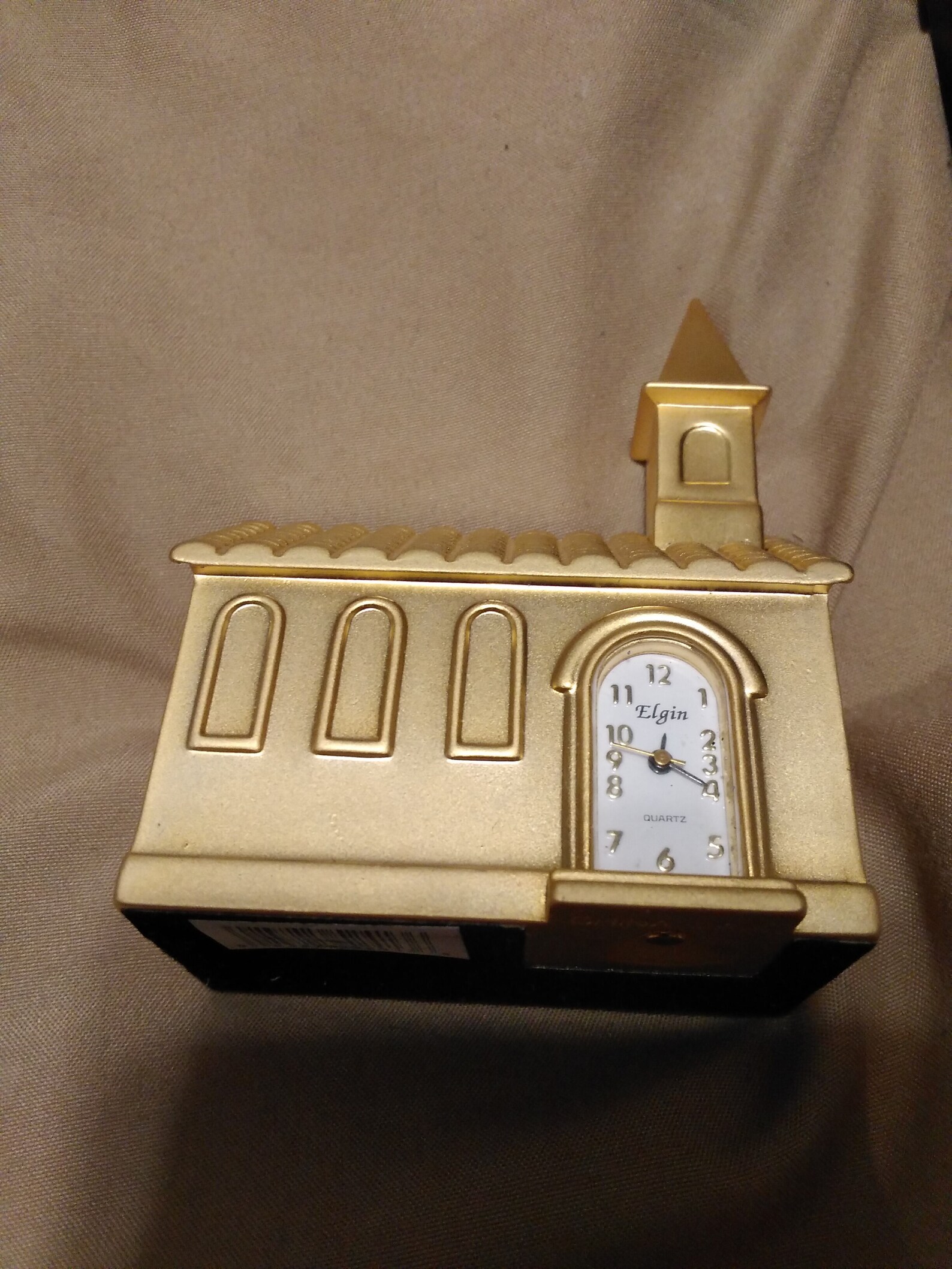 Elgin Collectable Mini Desk Clock Church Etsy