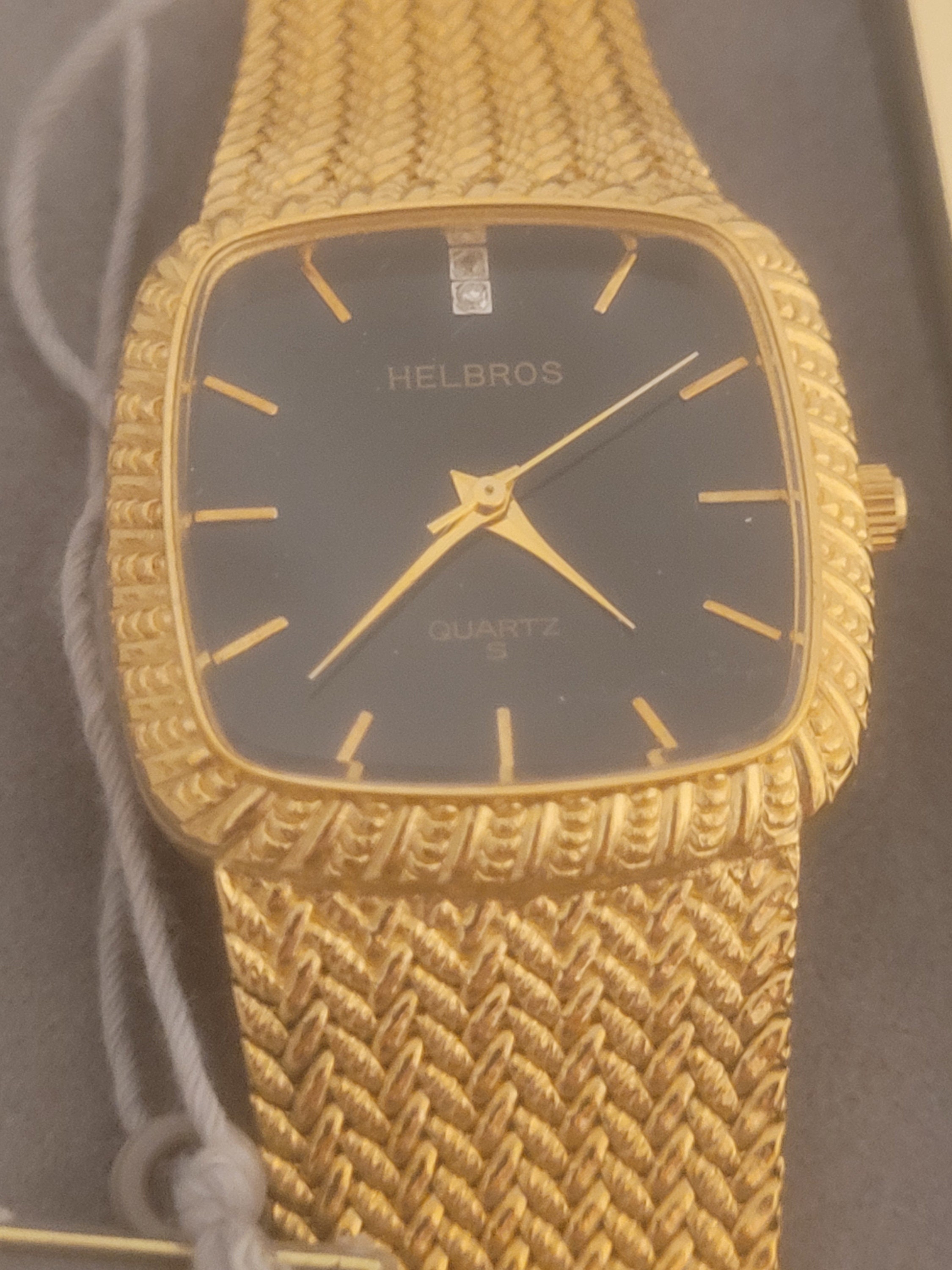 Helbros diamond quartz watch best sale