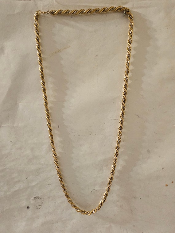 Vintage Monet Gold & Silver Tone Twisted Rope Chai