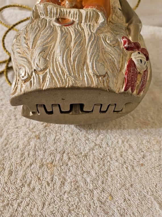 Timmy Woods Wooden Santa Claus Purse Clamshell Beverly Hills