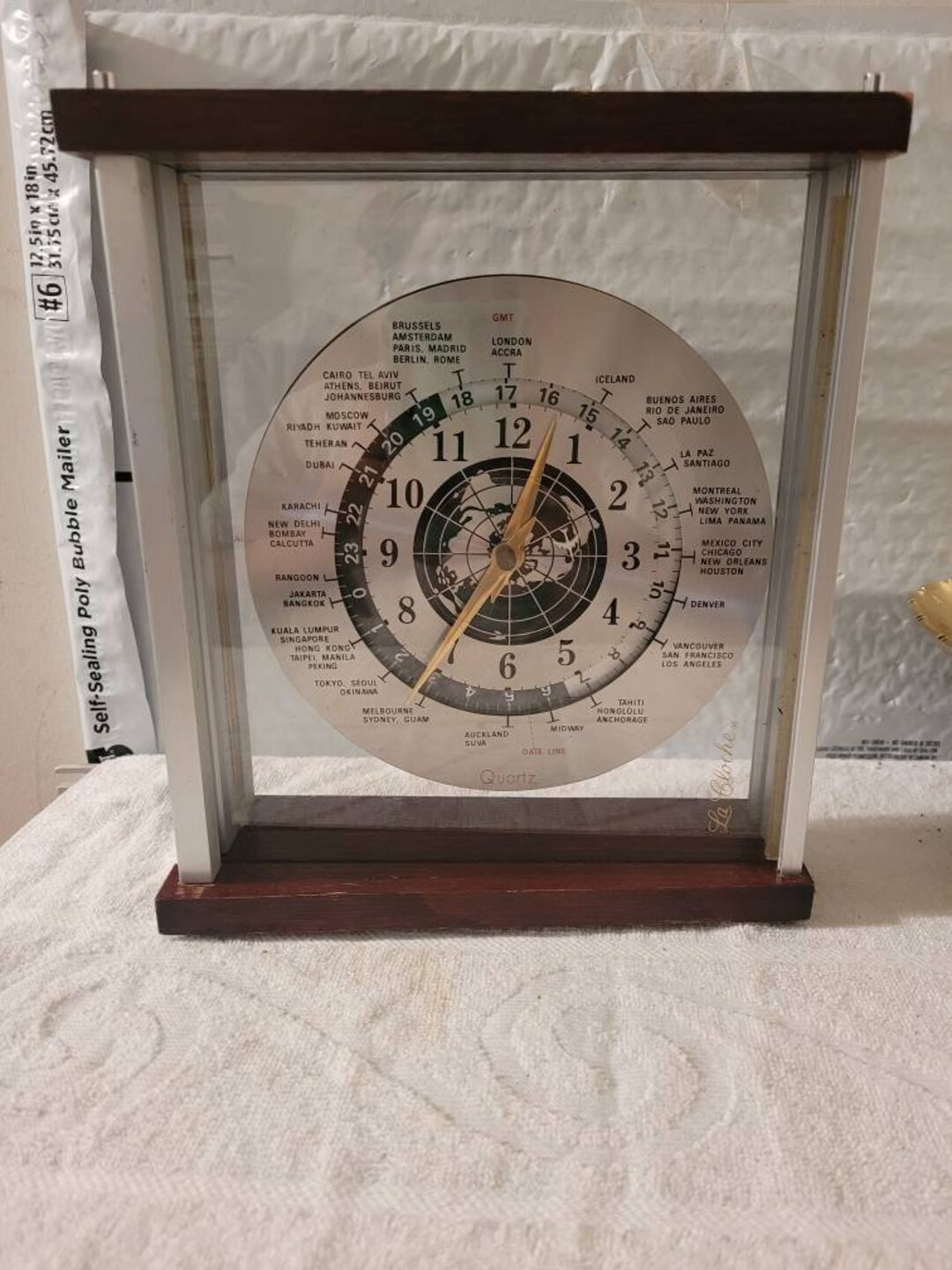 Vintage La Cloche Clock Travel World Time Mantle Desk Clock T9 Etsy