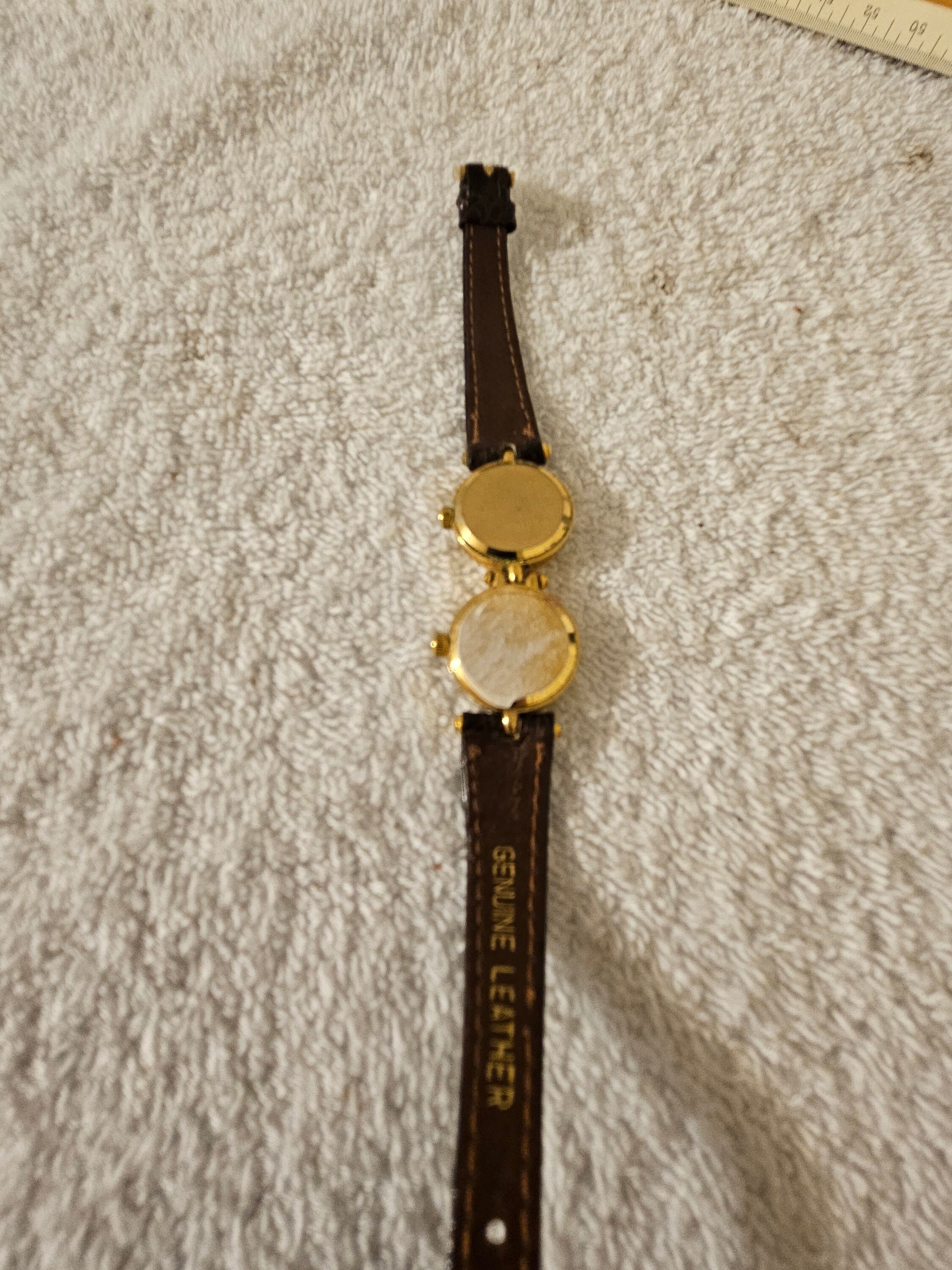 Visage Gold tone & Genuine Leather Watch VINTAGE Women main image 3