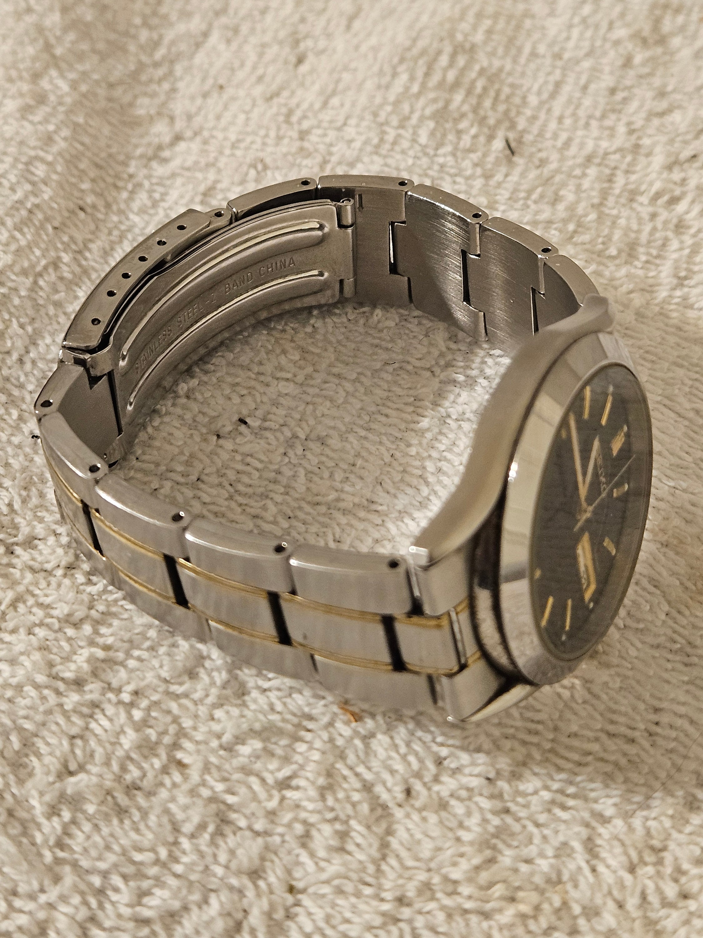 SEIKO Quartz Watch Gold & Steel DIAL BLACK - 7N43-9070 - Etsy