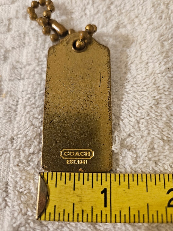 Vintage COACH NEW YORK Gold Hangtag Heavy Metal B… - image 2