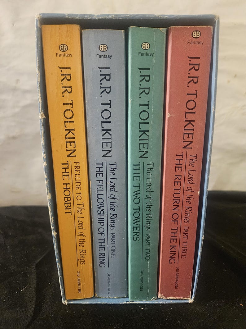 JRR Tolkien Hobbit & Lord of the Rings LOTR 1986 Vintage Paperback Box ...