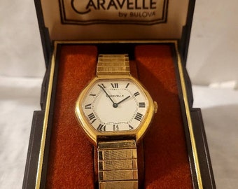 Vintage Caravelle Bulova Lady Gold Tone  Swiss Hand-Wind Mechanical Watch