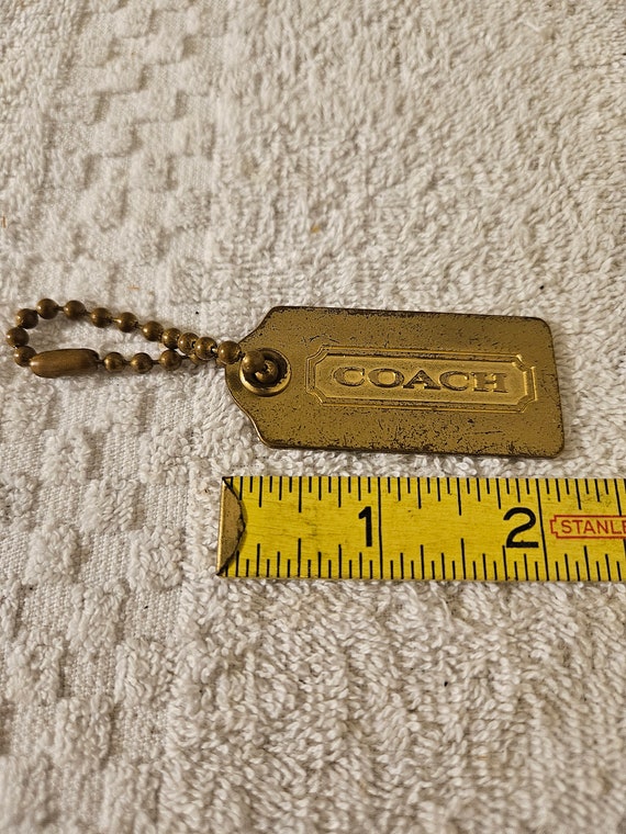 Vintage COACH NEW YORK Gold Hangtag Heavy Metal B… - image 1