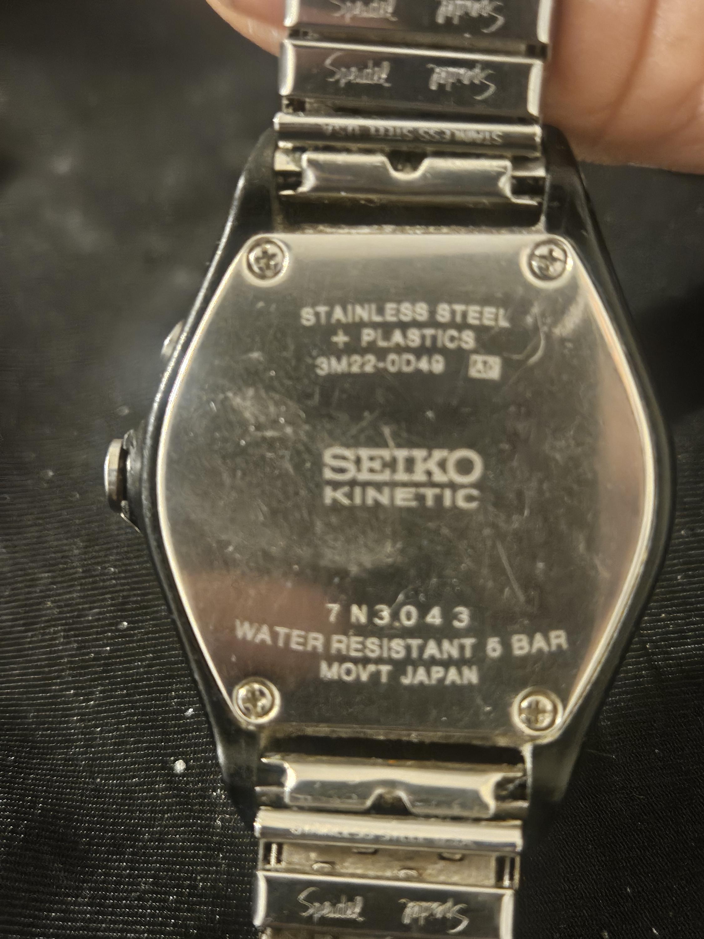Seiko Kinetic Titanium Wristwatch Women\'s 3M22-0C49 Automatic *Needs Battery* SEIKO Arctura Kinetic Ladies Watch Automatic 3M22-0D49 Date  main image 4