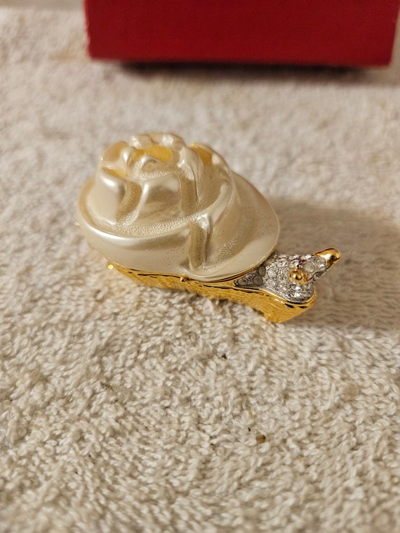 KJL Kenneth Jay Lane Snail Brooch Trinket Box Ken… - image 2