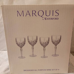 Set Of 4 Marquis By Waterford  All Purpose Wine Glasses 8 5/8&quot;