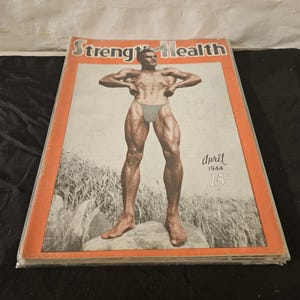 Vintage muscle man body building Magazine Strength and HEALTH april 1944