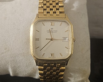 Hamilton Masterpiece 9742 Swiss Quartz Watch Battery 1990s Vintage, Runs Great !