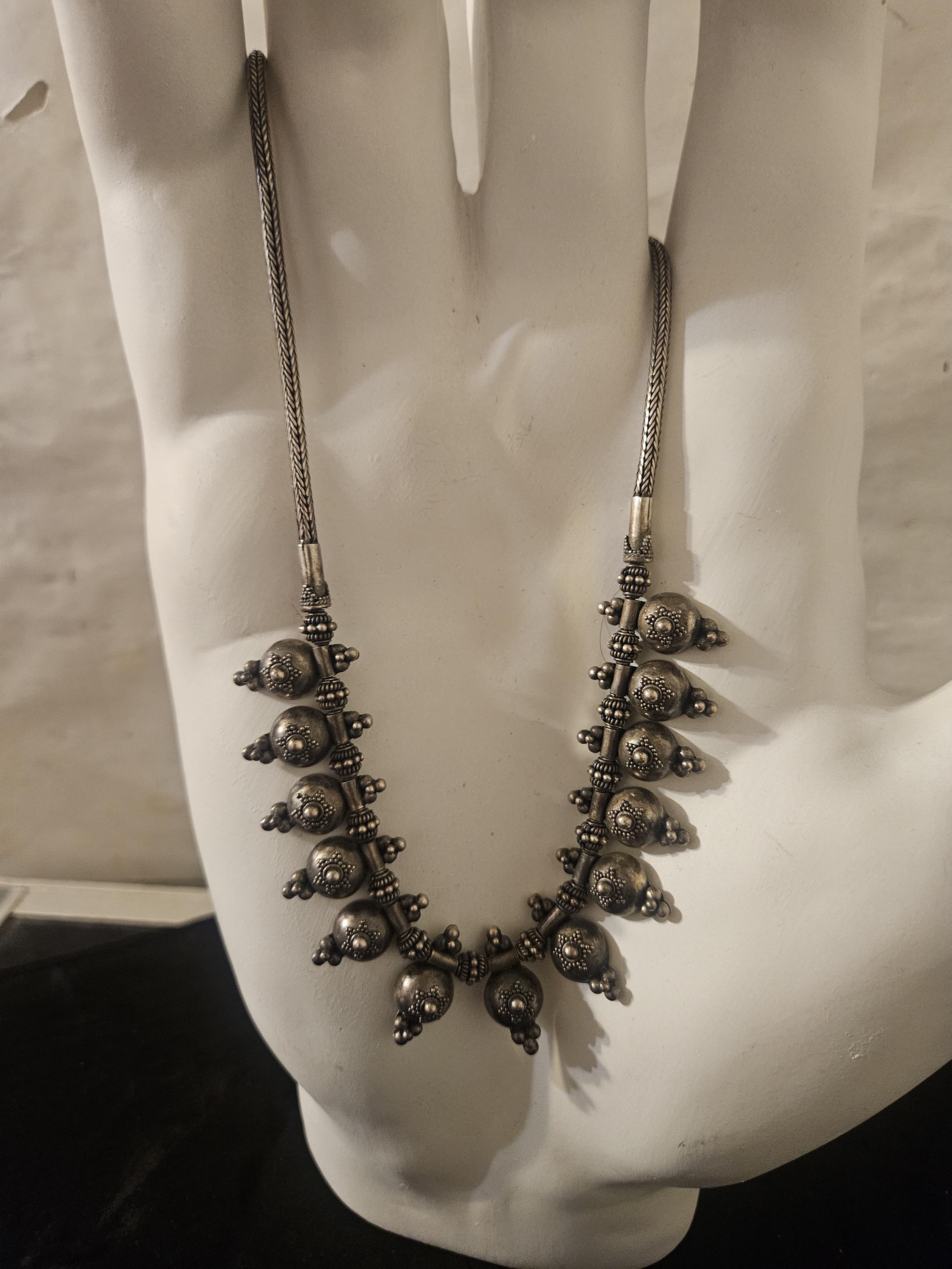 Traditional Design Sterling Silver Necklace handmade tribal jewellery