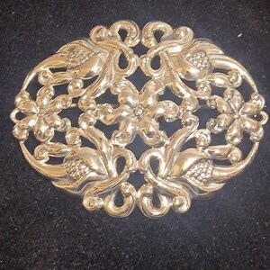 DANECRAFT Sterling Silver Brooch Vintage Floral Vine Motif Pin p2