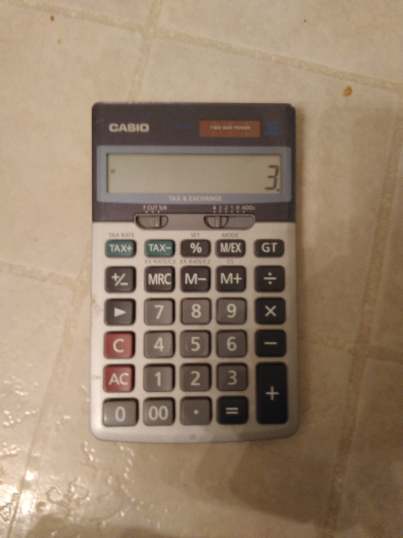 Casio Two Way Power 10 Digits Calculator JF100TE Solar Cell Etsy